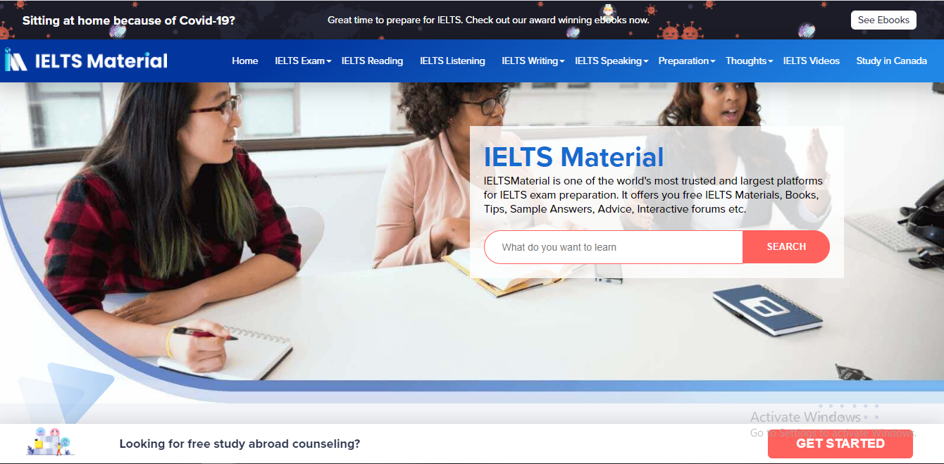 trang web luyện thi IELTS IELTS Material