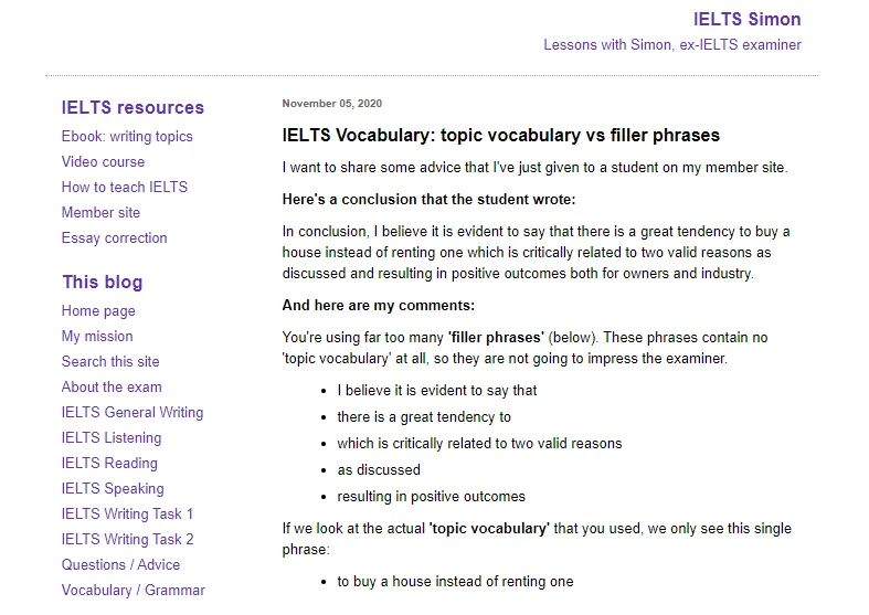 trang web luyện thi IELTS miễn phí IELTS Simon