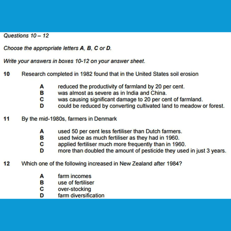 Mô tả dạng đề Multiple Choice IELTS Reading chuẩn