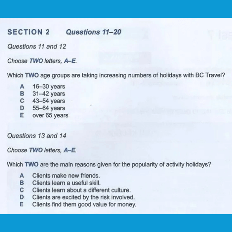 Dạng câu hỏi Multiple Choice IELTS Listening có nhiều hơn 1 đáp án chính xác