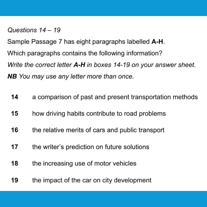 Mô tả dạng bài Matching Information trong IELTS Reading