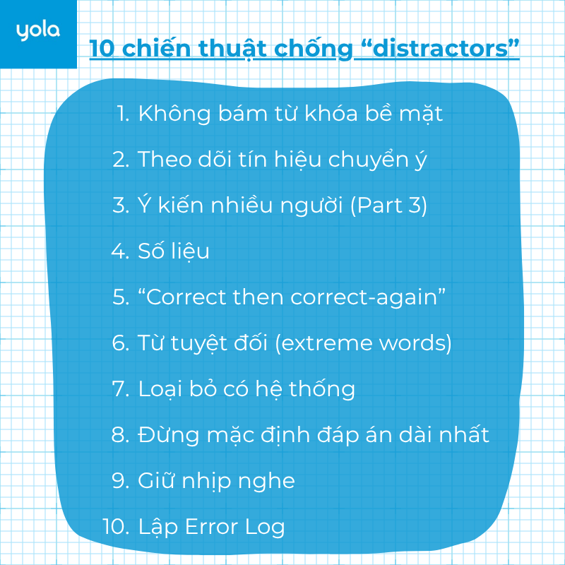 Cách xử lý distractors và bẫy trong IELTS Listening Multiple Choice