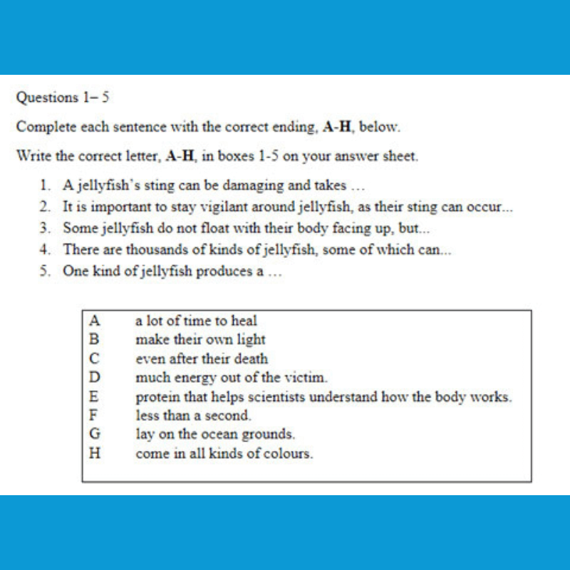 Mô tả dạng Matching Sentence Endings trong IELTS Reading