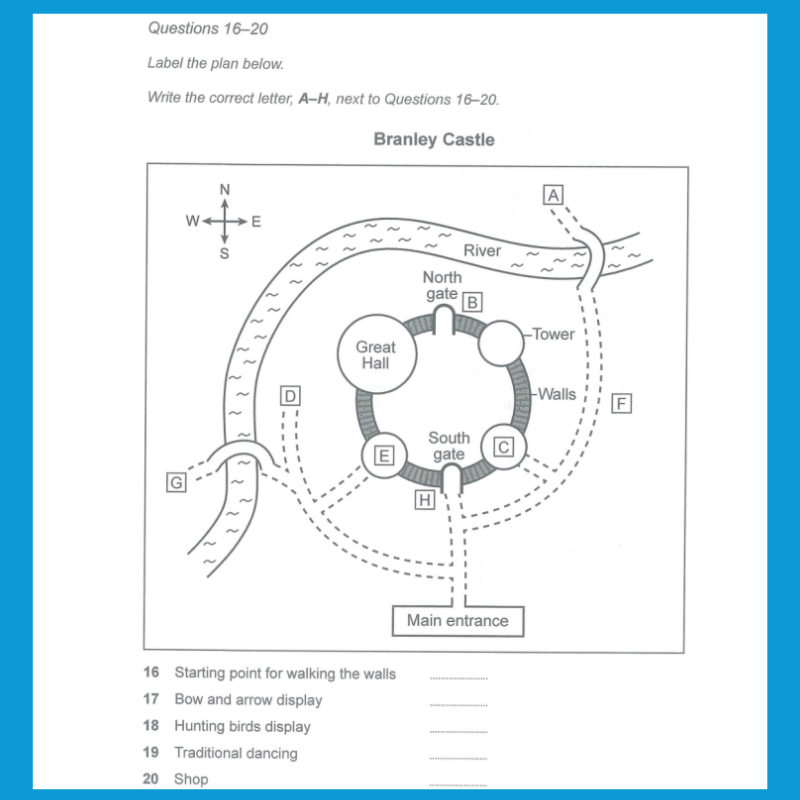 Đề mẫu dạng IELTS Listening Labeling a Plan - Nguồn: IELTS Cambridge 14 Test 2 Section 2